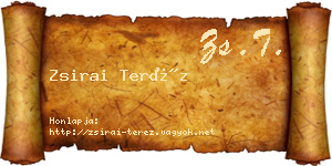 Zsirai Teréz névjegykártya